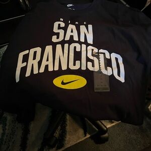 Nike Men's Black and Yellow San Francisco Tee
